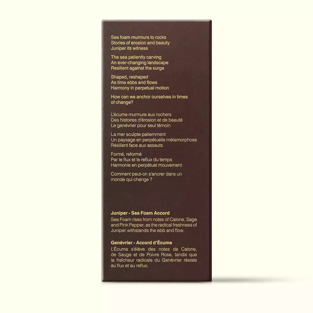 Brown Aesop Eternal Karst fragrance box shown side-on with printed text on a white background.